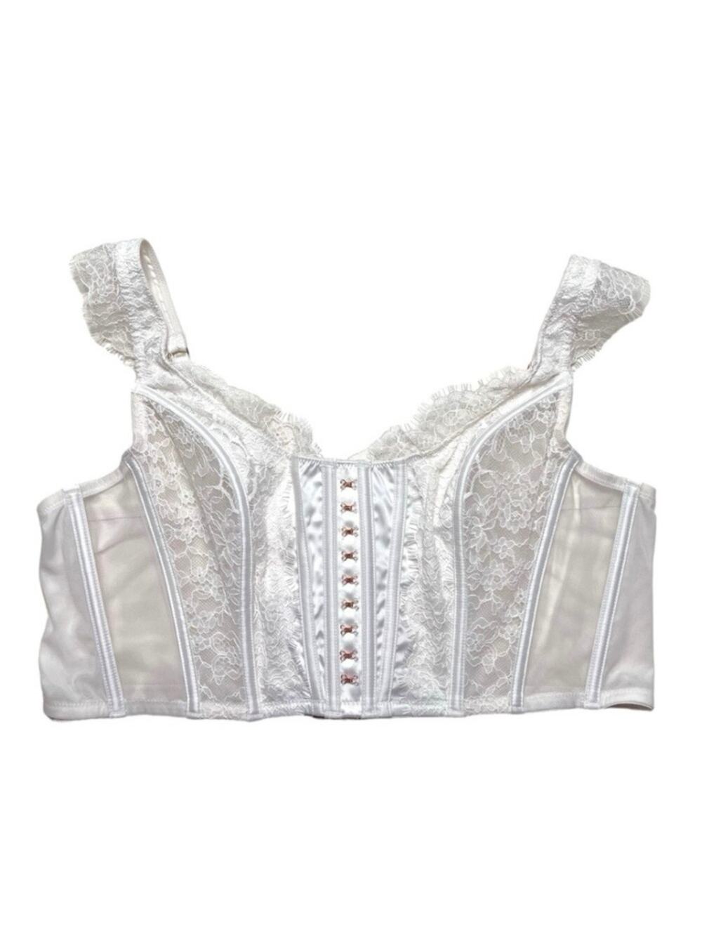 Victoria’s Secret Ivory Lace Corset Bra Top White Size Medium